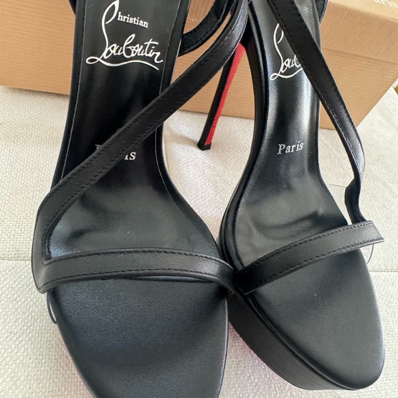 Christian Louboutin Black and Red Strappy Heels - Picture 5 of 6
